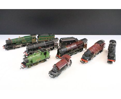 Seven OO Gauge locomotives to include Hornby Dublo LMS EDL18 2-6-4, 3 x Hornby (featuring LNER 8477, Stewarts &amp; Lloyds Co