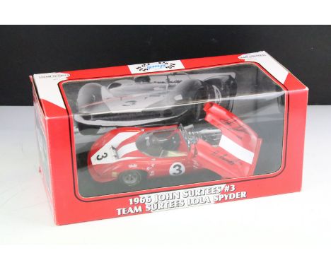 Boxed GMP 1/18 scale ltd edn 1966 John Surtees #3 Team Surtees Lola Spyder diecast model, diecast ex, box vg overall with som