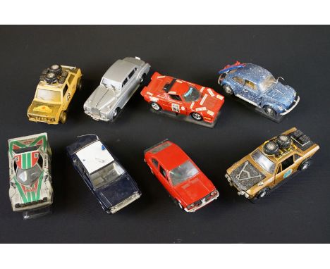 Collection of eight Burago and Polistil diecast models to include 7 x Polistil models featuring S15 Volkswagen Beetle Ski Edi