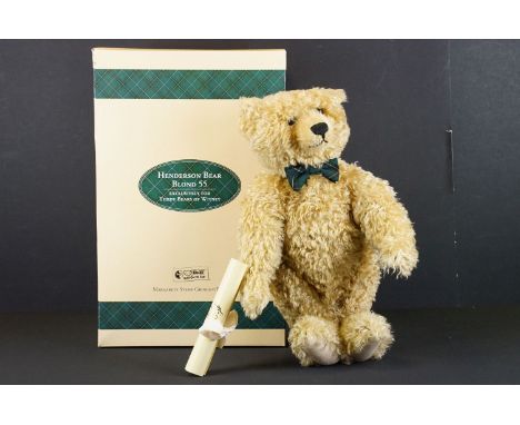 Boxed ltd edn Steiff Henderson Bear Blond 55 exclusively for Teddy Bears of Witney, in excellent condition, complete with COA