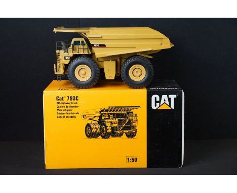 Boxed NZG 1/50 scale Model No. 403 CAT Caterpillar 793C Off Highway Truck diecast model, in inner polystyrene packaging, diec