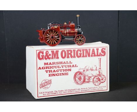 Boxed G&amp;M Originals Marshall Agricultural Traction Engine ltd edn metal model, 1/32 scale, in maroon, black &amp; gilt. (