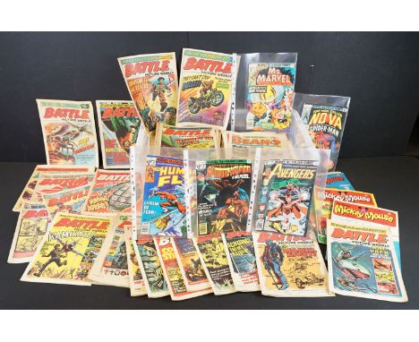 Comics - A large collection of comics, circa 1970's, to include Marvel, Look-in, Battle, Buster, Whoopee!, Walt Disney's Mick