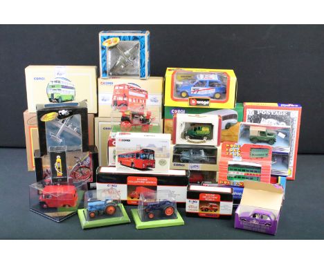 30 Boxed diecast models to include Commercials from Corgi, Matchbox, Brumm, Atlas Great British Buses, Hachette etc, diecast 