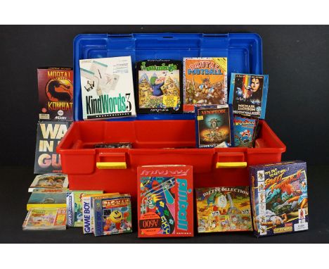 Retro Gaming - A collection of around 45 boxed / cased games, mostly for Commodore Amiga (featuring big box games), also incl