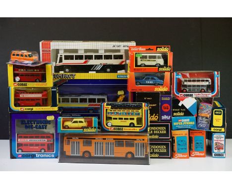 24 Boxed diecast public transport &amp; commercial models, mainly circa 70's &amp; 80's examples to include 9 x Solido, 2 x T