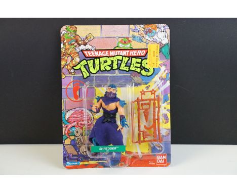 Teenage Mutant Ninja Turtles - Original carded Playmates Bandai TMNT Shredder figure, 'Hero' version, unpunched, original Toy