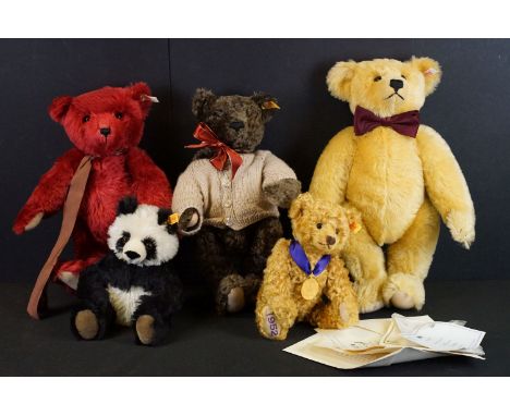 Steiff - Collection of five Steiff teddy bears to include 660740 Queen Elizabeth II Golden Jubilee (With COA), 654992 British