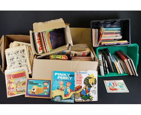 Comics / Books / Magazines - Large quantity to include Toy reference books featuring Britains Model Catalogue 1940, Spot On, 