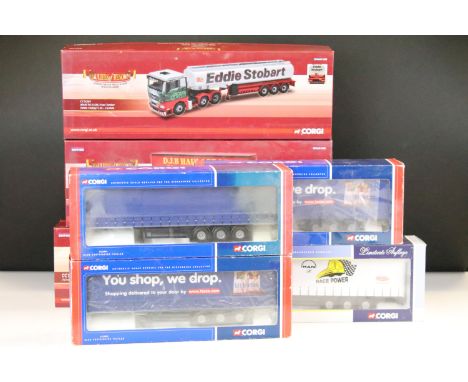 Seven boxed 1/50 scale Corgi haulage diecast models to include 3 x Hauliers Of Renown models featuring CC14009 Phillips (Seah