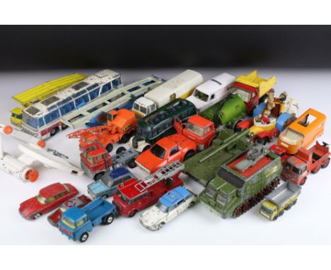 Collection of 24 play worn diecast models, mostly mid 20th C, to include Dinky, Corgi, Matchbox &amp; Tonka, featuring Dinky 