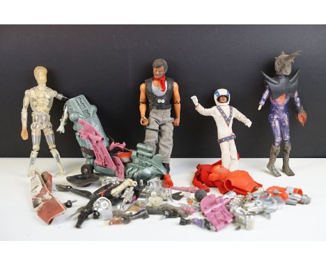 Collection of four circa 1970s figures to include 2 x Takara Japan Henshin Shonen Cyborg Alien Micro Man figures to include a