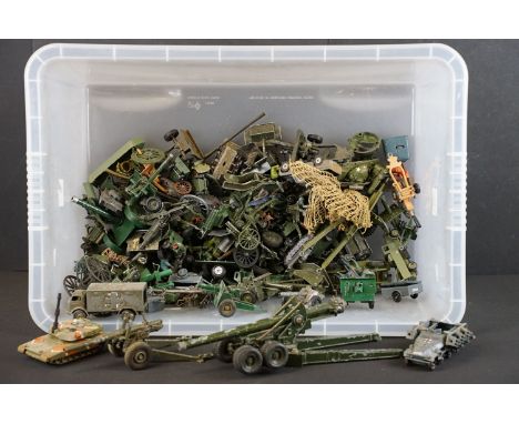 Collection of around 80 play worn diecast models to include Corgi Junior Whizzwheelsm Corgi, Dinky, Britains, Saladin, Britai