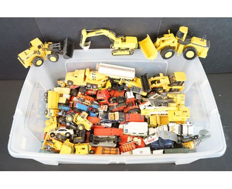 Collection of diecast and plastic models mainly 1980s onwards to include construction, farming, commercial and road examples 