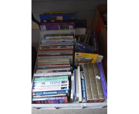 A carton of assorted books including Lake District interest, JRR Tolkein, and a small selection of Ordnance Survey maps etc.
