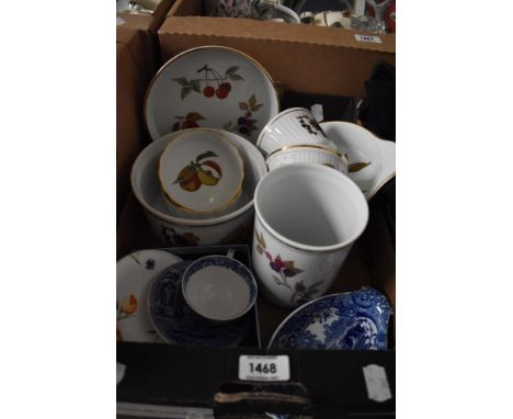 A Small amount of Royal Worcester 'Evesham' tableware,  a Wedgwood 'Ophelia' oval trinket dish and three items of Copeland Sp