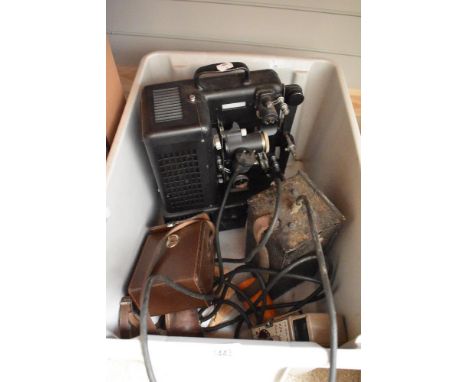 A vintage Ditmar type 2860 film projector and a GB Bell &amp; Howell 624 8mm cine camera etc