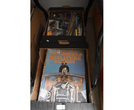 Two boxes of Railway related 1970's and later magazines and booklets including Hornby, Marklin, Fleischmann, Liliput, Ratio, 
