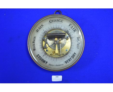 Brass Aneroid Barometer 