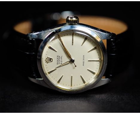 A RARE GENTLEMAN’S STEEL ROLEX OYSTER PRECISION MECHANICAL WRIST WATCHCIRCA 1956/57 REF. 6426, inc. PERIOD ROLEX BOXMovement: