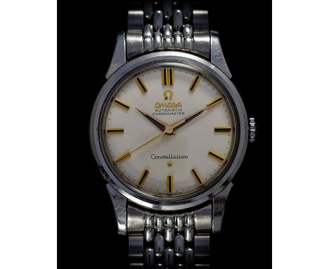 A RARE GENTLEMAN’S STAINLESS STEEL OMEGA CONSTELLATION WRIST WATCH CIRCA 1960, REF 14381, Movement: Automatic chronometer, ca
