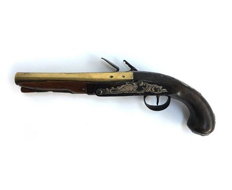 An 18 bore flintlock livery pistol by Griffin &amp; Tow, circa 1772-82 with tapering barrel inscribed 'London' within a linea