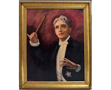 Maria Bartha (1897-1967,Hungarian) Portrait of Sir John Barbirolli 1899-1970, executed 1st April 1955, oil on canvas, 76 x 64