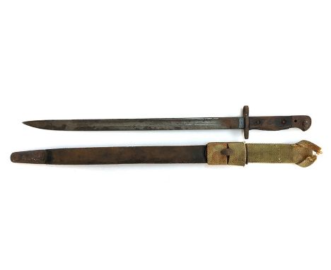 A British 1907 pattern bayonet with scabbard, blade length 43cm