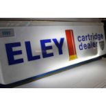 An Eley Cartridge Dealer lightbox advertising sign