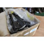Box of BSA and other airgun parts, and a bipod