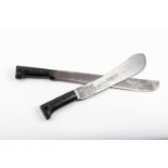 Two North American war time machetes: 'Legitimus' 14½ ins bolo blade by Collins & Co. USA, No.