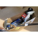 Box of cleaning equipment and 3 cleaning rods