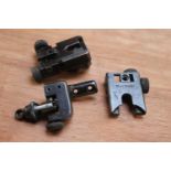 Three target rear sights: Vickers 'Perfection'; Ph16; and BSA for early Model 15 rifle