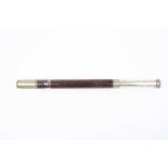 Late 19th C Leather bound brass telescope by Ross (London) Fair overall but painted to leather J
