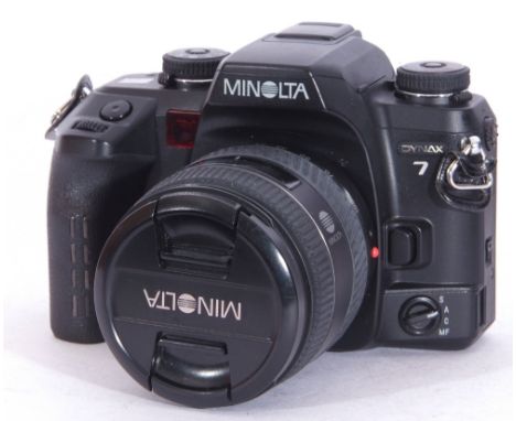 Minolta Dynax 7 camera with AF Zoom 24-205mm lens.