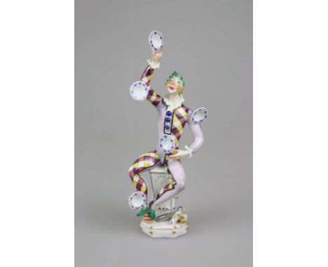 MEISSEN der Jongleur, 1. Wahl, Entwurf Peter Strang, in limitierter Auflage erschienen. Oktogonale Sockelung, darauf ein auf 