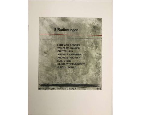 8 Radierungen, Edition B 53, Dresden 1988: Mappe mit 8 Radierungen und einem Titelblatt, jew. signiert sowie überwiegend dati