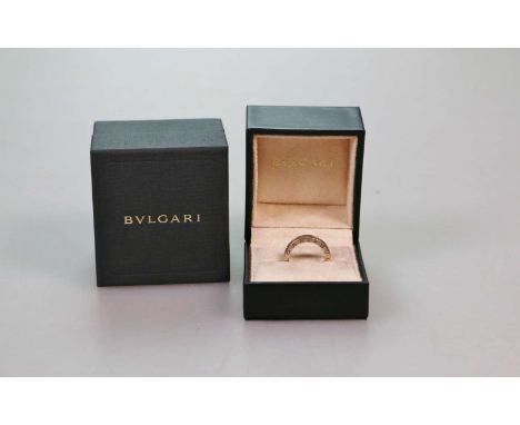 Bulgari 18 kt Bicolor Gold Ring, WG und GG 750/000, Serie B Zero, RW 55, Gewicht ca. 7 g, beidseitiger Schriftzug "Bulgari", 