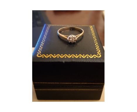 9ct gold illusion set solitare dimond ring, arrox 0.07ct, ring size O