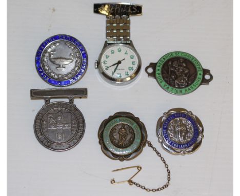 A silver 'The United Liverpool Hospitals' nursing badge, a Silver and enamel Royal Liverpool Children's Hospital badge (damag