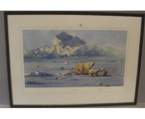 After David Shepherd OBE FRSA (British 1931-2017) a coloured print entitled 'Polar Bear Country' limited edition number 367/9