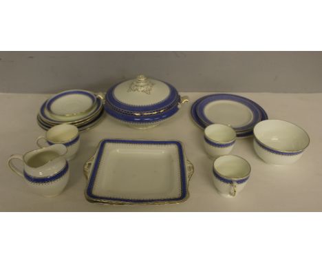 A blue and white pottery 'Princess' dinner service W Hulme Reliable Burslam, together with a Radford blue and white tea servi