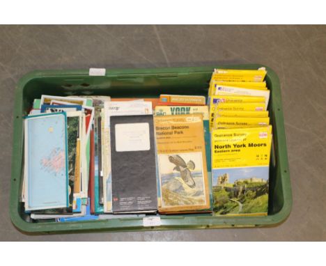 A collection of various vintage Ordnance Survey maps, used condition but generally good.