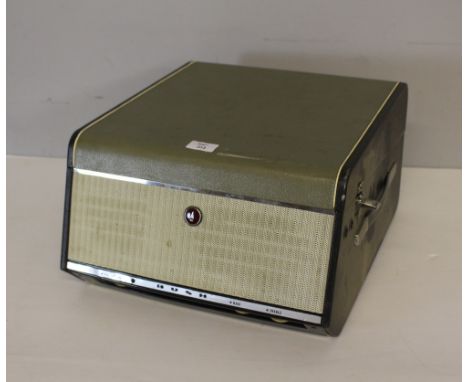 A vintage Bush 'Monarch' record player 23cm x 38cm x 43cm Some marks but generally good condition.