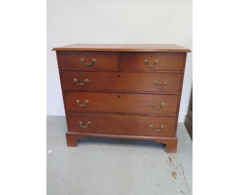 A 1900s mahogany 5 drawer chest on bracket feet removed from a Cambridge College, 97cm tall x 110cm x 54cm 