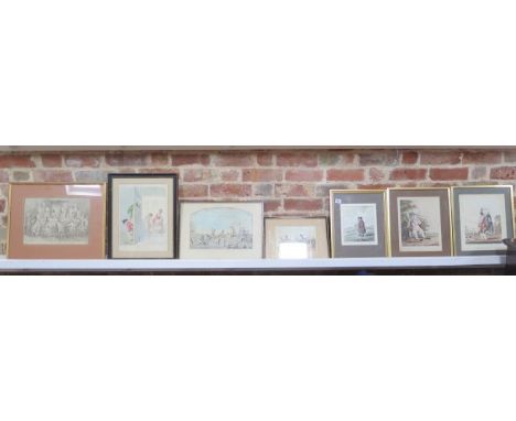 An interesting collection of 7 Georgian satirical prints 