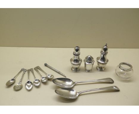 A collection of assorted silver including flatware, weighable silver approx 10 troy oz, also a Samson Mordan &amp; Co pen 