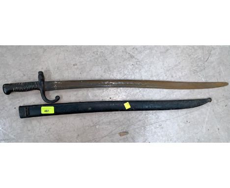 A mid 19th century French sword/bayonet in scabbard 