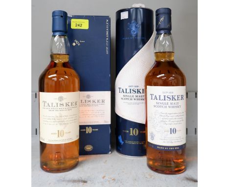 Two originally boxed bottles of Talisker 10 years bottle of Scotch each 70cl 