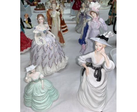 2 Royal Worcester figures limited edition The Last Waltz, walking Out, a Coalport figure Carla, a Francesca figure Sarah sign